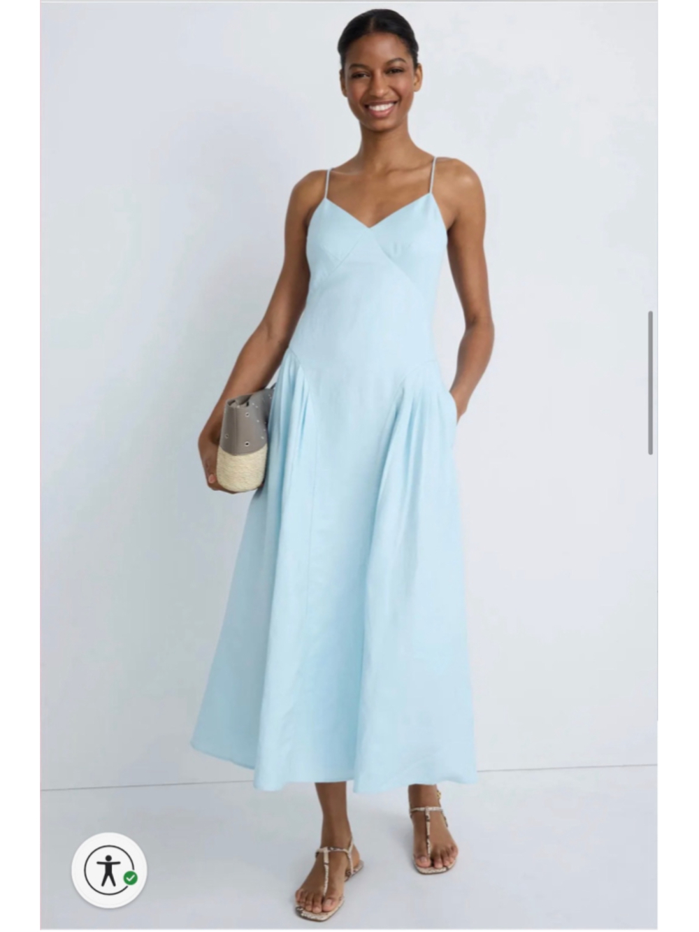 Women's Jason Wu Gathered Linen Midi Dress